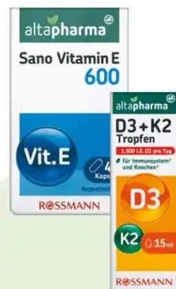 Rossmann Altapharma Sano Vitamin E 600 Angebot