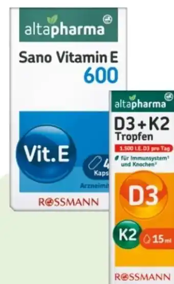 Rossmann Altapharma Sano Vitamin E 600 Angebot