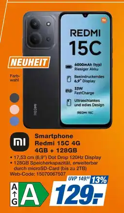 Expert Xiaomi smartphone redmi 15c 4g 4gb + 128gb Angebot