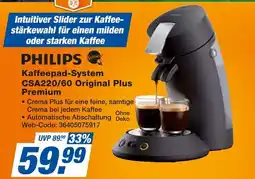 Expert Philips kaffeepad-system csa220/60 original plus premium Angebot