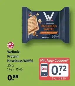 Rossmann Wellmix protein haselnuss waffel Angebot