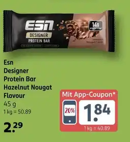 Rossmann Esn designer protein bar hazelnut nougat flavour Angebot
