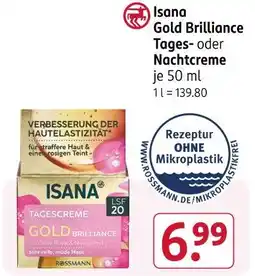 Rossmann Isana gold brilliance tages- oder nachtcreme Angebot