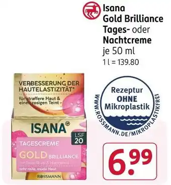 Rossmann Isana gold brilliance tages- oder nachtcreme Angebot