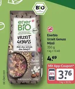 Rossmann Enerbio urzeit genuss müsli Angebot