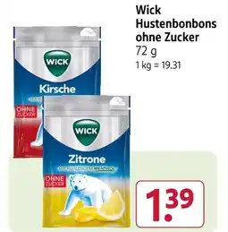 Rossmann Wick hustenbonbons ohne zucker kirsche Angebot
