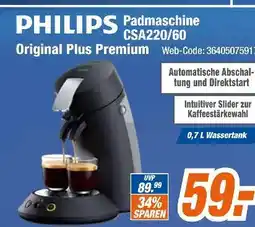 Expert Philips padmaschine csa220/60 original plus premium Angebot