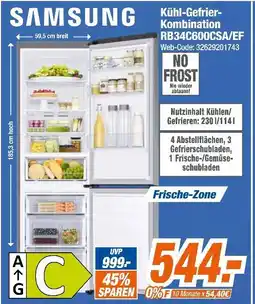Expert Samsung kühl-gefrier-kombination rb34c600csa/ef Angebot