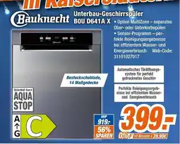 Expert Bauknecht unterbau-geschirrspüler bou d641a x Angebot