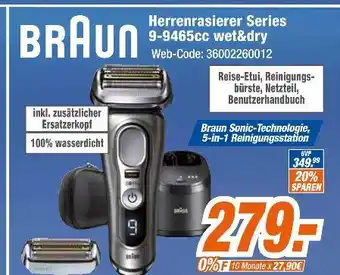 Expert Braun herrenrasierer series 9-9465cc wet&dry Angebot