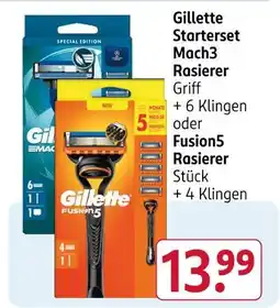 Rossmann Gillette mach3 rasierer starterset Angebot