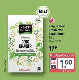 Rossmann King's crown kräutertee bergkräuter Angebot
