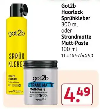 Rossmann Got2b haarlack sprühkleber Angebot