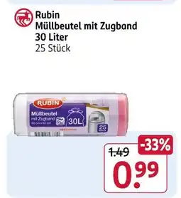 Rossmann Rubin müllbeutel mit zugband Angebot