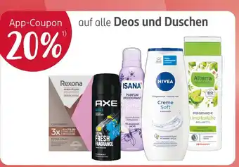 Rossmann Rexona, axe, isana, nivea, alterra 20 % rabatt Angebot