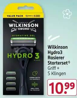 Rossmann Wilkinson sword hydro3 rasierer starterset Angebot