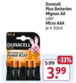 Rossmann Duracell plus batterien mignon aa Angebot
