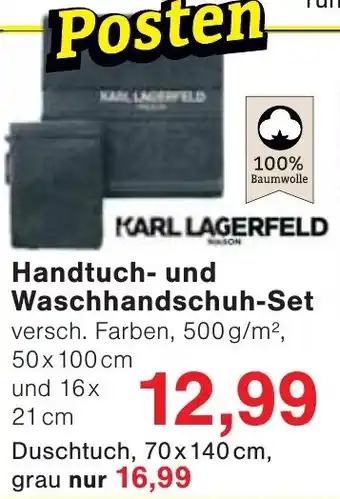 Jawoll KARL LAGERFELD Handtuch- und Waschhandschuh-Set Angebot