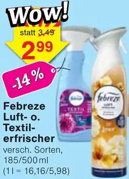 Jawoll Febreze Luft- o. Textilerfrischer Angebot