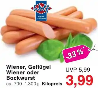 Wiglo Wunderland Wiener, Geflügel Wiener oder Bockwurst Angebot