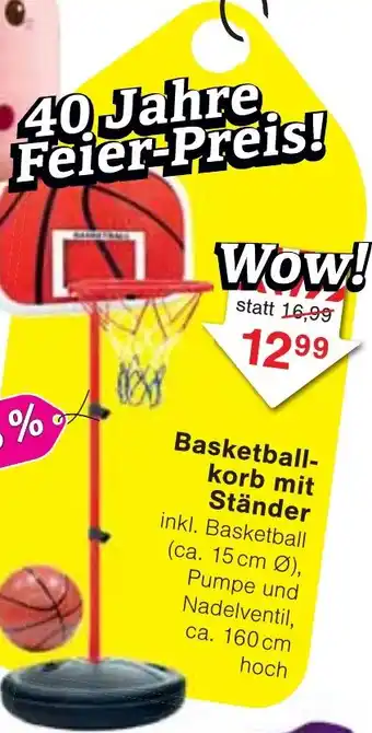 Wiglo Wunderland Basketballkorb mit Ständer Angebot