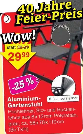 Wiglo Wunderland Aluminium- Gartenstuhl Angebot