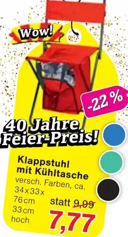 Wiglo Wunderland Klappstuhl mit Kühltasche Angebot