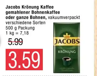 Marktkauf Jacobs Krönung Kaffee gemahlener Bohnenkaffee oder ganze Bohnen Angebot