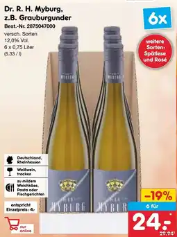 Netto Marken-Discount Dr. R. H. Myburg, z.B. Grauburgunder Angebot