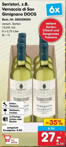Netto Marken-Discount Serritori, z.B. Vernaccia di San Gimignano DOCG Angebot