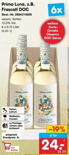 Netto Marken-Discount Prima Luna, z.B. Frascati DOC Angebot
