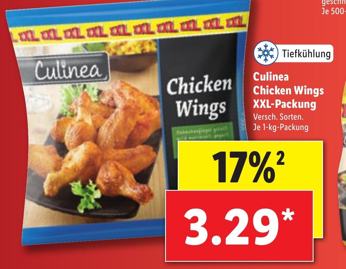 Culinea Chicken Wings XXL Packung Angebot bei Lidl