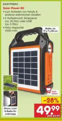 Netto Marken-Discount EASYmaxx Solar-Power-Kit Angebot