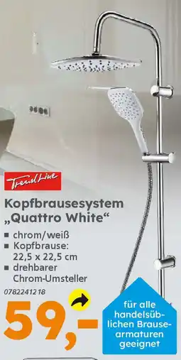 Globus Baumarkt TrendLine Kopfbrausesystem "Quattro White" Angebot