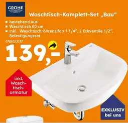 Globus Baumarkt GROHE Waschtisch-Komplett-Set „Bau" Angebot