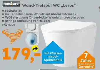 Globus Baumarkt PRIMASTER Wand-Tiefspül WC „Leros“ Angebot