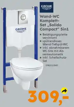 Globus Baumarkt GROHE Wand-WC Komplett- Set,,Solido Compact" 5in1 Angebot