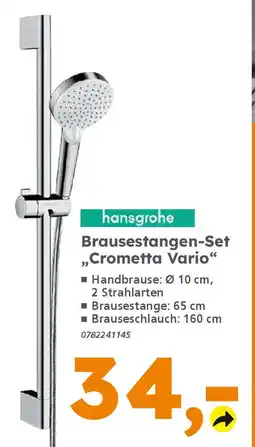 Globus Baumarkt hansgrohe Brausestangen-Set ,,Crometta Vario" Angebot