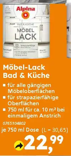 Globus Baumarkt Alpina Möbel-Lack Bad & Küche Angebot