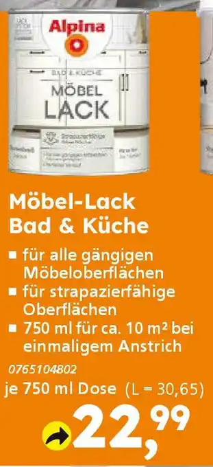Globus Baumarkt Alpina Möbel-Lack Bad & Küche Angebot