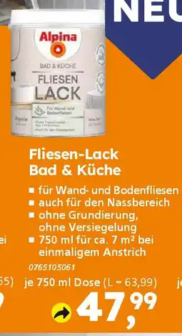 Globus Baumarkt Alpina Fliesen-Lack Bad & Küche Angebot