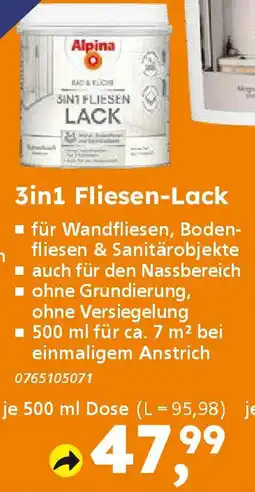 Globus Baumarkt Alpina 3in1 Fliesen-Lack Angebot