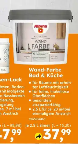 Globus Baumarkt Alpina Wand-Farbe Bad & Küche Angebot