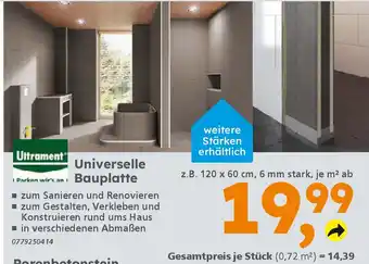 Globus Baumarkt Ultrament Universelle Bauplatte Angebot