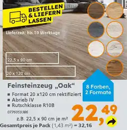 Globus Baumarkt Feinsteinzeug „Oak“ Angebot