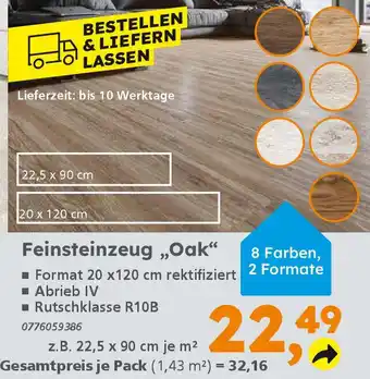 Globus Baumarkt Feinsteinzeug „Oak“ Angebot