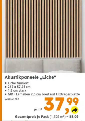 Globus Baumarkt Akustikpaneele ,,Eiche" Angebot