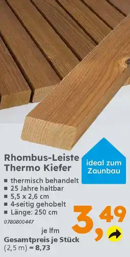 Globus Baumarkt Rhombus-Leiste Thermo Kiefer Angebot
