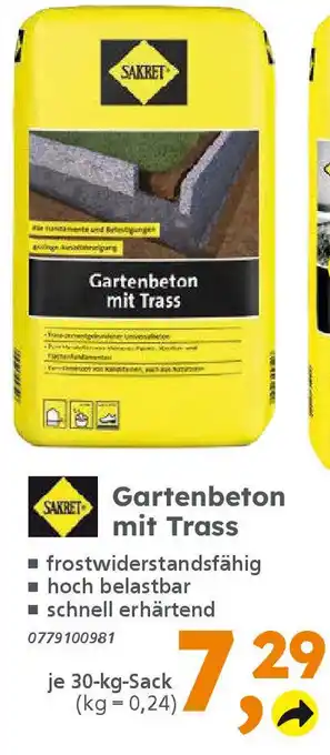 Globus Baumarkt SAKRET Gartenbeton mit Trass Angebot
