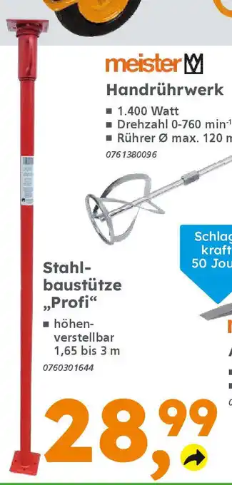 Globus Baumarkt Stahlbaustütze „Profi" Angebot